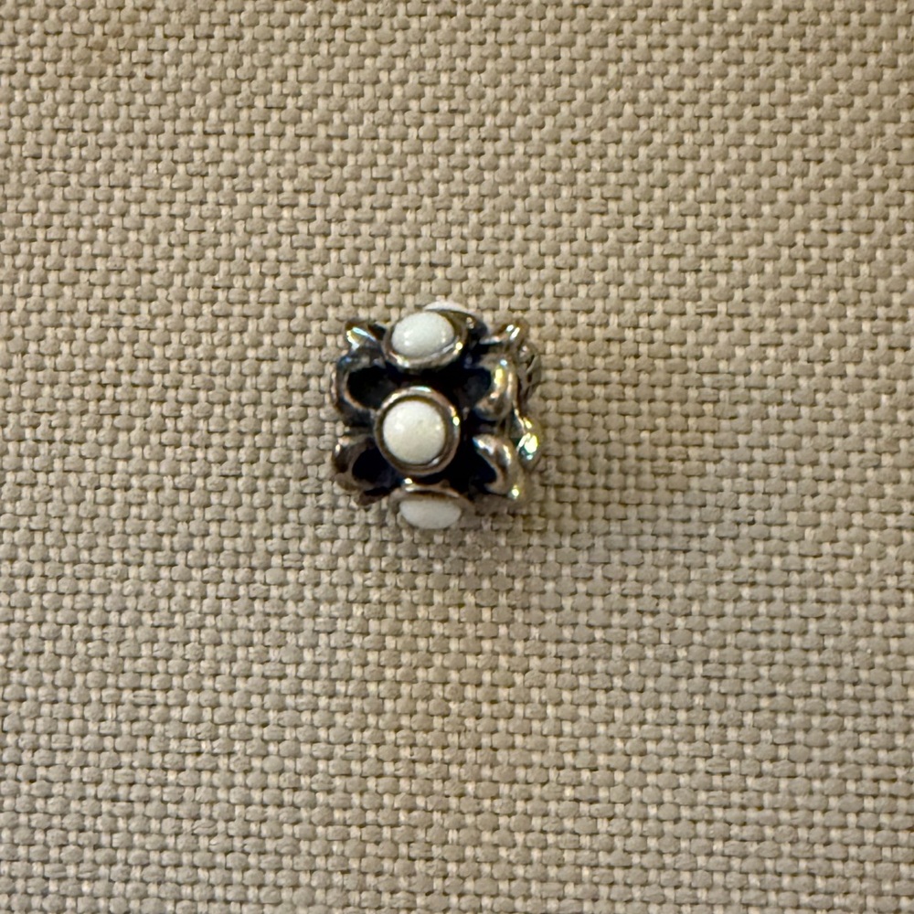Pandora "Forget Me Not" White Agate Charm